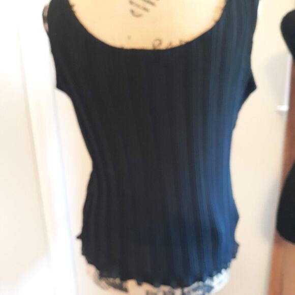 2 Piece Shell & Jacket Black Mini Pleat Beaded Set Size 14 Holiday Wear LNC - Picture 5 of 12